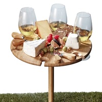 PICNIC Wine Tray Circle with Cheese Knives