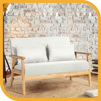Furb Armchair Lounge Chair Armchairs Accent Chairs Linen Sofa Single / Double Couch Bedroom Wood