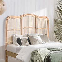 Furb Double Size Rattan Bed Headboard Bohemian Style Bed Head Frame Base Bedroom Furniture Natural