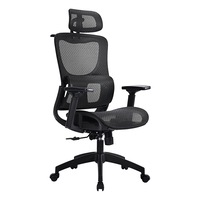 Furb Ergonomic Office Chair Mesh Computer Desk Chair Tilt Fabric Seat 3D Adjustable Armrests Black