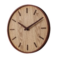 Furb Modern Wall Clock 40cm Wood Round Wall Clocks Silent Non-Ticking Battery Operated Home Room