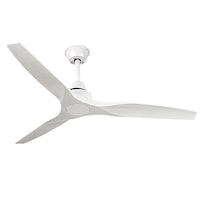 Krear 52" Ceiling Fan With Remote Control Wooden Blades Motor Fans Indoor White For Living Room