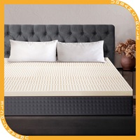 Mona Bedding Pure Natural Latex Mattress Topper 7 Zone Underlay Protector Soft Bed Pad Mat Cover