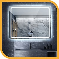 Simplus LED Wall Rectangular Mirror Anti-fog Bathroom Mirrors Large Makeup Light IP44 Wall Mounted