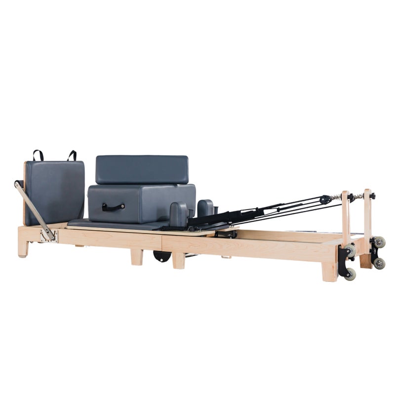 Foldable Pilates Reformer Oak Wood Unbranded