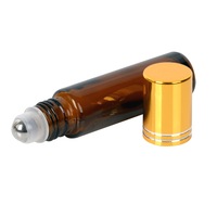 10ml Roll On Bottle Roller Bottles Thick Glass Empty Refillable Perfume Essential Oil Rollerball Reusable Stainless Steel Ball Amber Roll-on 12X