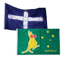Australian Boxing Kangaroo Eureka Flag Stockade Southern Cross Australia Large, 3 x 5 ft ( 90 x 150 cm ) 2pcs, Flags Aussie OZ AU National Day Feet