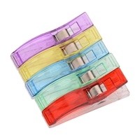 30X Wonder Clips Big 56mm Multipurpose Sewing Crafts Fabric Quilting Crochet Plastic Knitting Multicolored Red Yellow Blue Green Purple