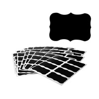 Chalkboard Labels Stickers, Reusable Large Size Sticker Erasable Smooth Rectangle Label Waterproof Blackboard Chalk Board Liquid Black 5x3.5cm