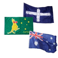 Australian Boxing Kangaroo Eureka Stockade Southern Cross Flag Australia Large, 3 x 5 ft ( 90 x 150 cm ) 3pcs, Flags Aussie OZ AU National Day Banner