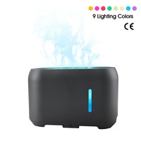 200ml Electric Aromatherapy Air Humidifier Oil Diffuser LED Flame Mini Purifier Dark Grey