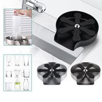 3 Colours Stainless Steel Automatic Cup Washer Cup Kitchen Sink Auto Glass Rinser Bottle Coffee Bar Wash Tool Brushed Chrome/Black/Grey