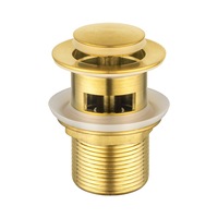 32/40mm Brushed Gold Pop Up Waste Bathroom Vanity Basin Brass Push Plug with Overflow