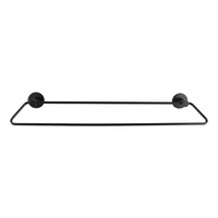 600mm Black Double Towel Rail Wall Mounted Drill Free Towel Rack