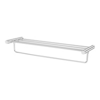 600MM Double Towel Shelf Holder Rack Rail Round Stainless Steel 304 Silver
