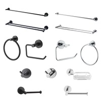 Bathroom Towel Rail Ring Towel Rack Robe Hook Paper Roll Holder Wall Stainless Steel