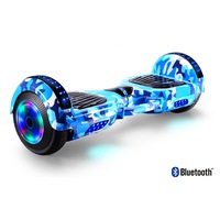 Blue-camouflage Bluetooth Self Balancing Electric Scooter Kids Flash Wheel Hoverboard Skateboard