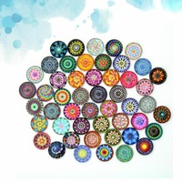 100Pcs Mixed Round Mosaic Tiles Crafts Glass Supplies For Jewelry Making 14mm