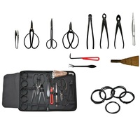 OZNALA 16Pcs Garden Bonsai Tool Set Carbon Steel Branch Cutter Scissors Kit Nylon Case