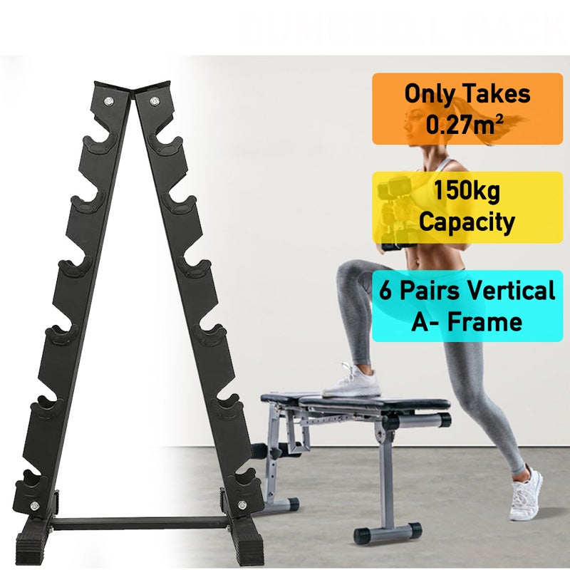 OZNALA 6 Tier A-Frame Dumbbell Rack Stand Weight for Dumbbells Compact Home