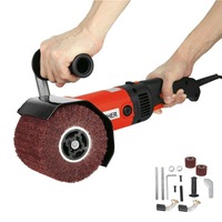 OZNALA Electric Burnishing Polishing Machine Polisher Handheld Sander Burnisher Sander Polisher+2 Grinding Wheel