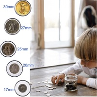 OZNALA 100pcs Clear Plastic Round 17/20/25/27/30MM Coin Storage Box Case Capsule Holder