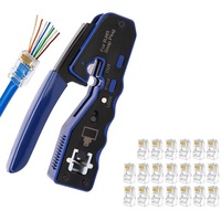 OZNALA Crimping Tool Network Crimper RJ45 EZ Pass Through for Cat6a 8P8C Cat7 Connector