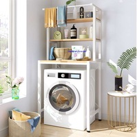 OZNALA Metal 3-Tier Over Washing Machine Storage Rack Shelf Organizer Stand(White)