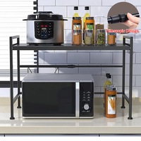 OZNALA Oven Microwave Shelf Kitchen Organiser Storage Rack Holder Adjustable Stand Home