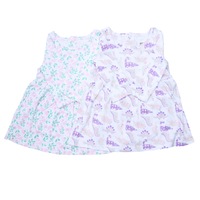 2 x THE PEANUTSHELL Baby Girl's Dresses - Pink Flower & Purple Dinosaur