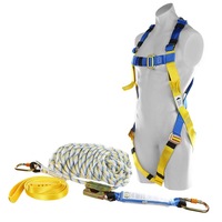 LIFT SAFE Roofers Kit with Full Body Harness, Rope & Shock Absorber