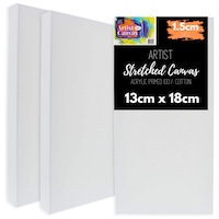 12 x THIN ARTIST STRETCHED CANVAS 13x18cm - Cotton White Blank Canvases Panel