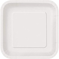 180 x ECO FRIENDLY WHITE FSC SQUARE PAPER PLATES 23cm Compostable Biodegradable Party BBQs