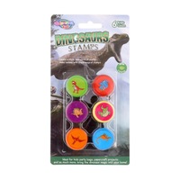 24 x DINOSAURS KIDS STAMP SET 6pc - Self Ink Stamps Stampers Party Favours