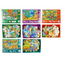 24 x KIDS 35 PIECE JIGSAW PUZZLES Kids Ages 3-7 Hours of Fun 4 Assorted Puzzles Jungle, Deep Sea, My Farm, My Zoo