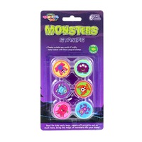 24 x MONSTER SERIES KIDS STAMP SET 6pc - Self Ink Stamps Stampers Party Favours