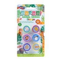 24 x Safari Animal Series Kids Stamp Set 6pc - Self Ink Stamps Stampers Party Favours
