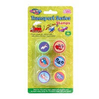 24 x Transport Series Kids Stamp Set 6pc - Self Ink Stamps Stampers Party Favours