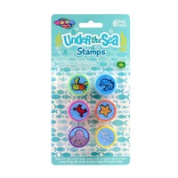 24 x UNDER THE SEA KIDS STAMP SET 6pcs - Self Ink Stamps Stampers Party Favours