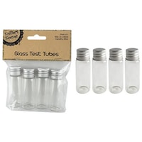 Glass Test Tube 15mL (48 Pack) Metal Lid Flat Base Craft Bath Salts Candy Gifts