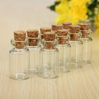 72 x Mini Glass Bottle with Cork Lid - Art Craft Party Favour Message Bottle