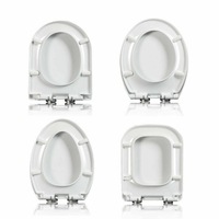 V U O Type Rounded Square Shape Toilet Seat and Cover Board White Lid Replacement