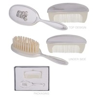 Silver Baby Hair Brush and Comb Gift Set Newborn Keepsake Christening Boy Girl