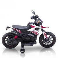 12V White Mini Electric Motorcycle With Training Wheels - POSHO