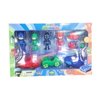 10CM 9-Piece PJ Masks Action Figure Car Set Catboy Owelette Gekko Romeo Luna Night Ninja