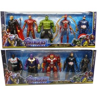 18CM 5-Piece Avengers Figurine Set Captain America Spider Man Hulk Thor Iron Man Thanos