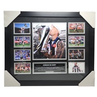 Collingwood FC 2023 PREMIERS Jordan De Goey 56CM x 46CM Team Poster Wooden Frame MEMORABILIA