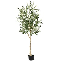 Giantex 185cm Artificial Olive Tree Faux Potted Plant Home Outdoor Indoor Decor