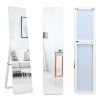 Giantex 2-in-1 Full Length Mirror Floor Full Body Mirror w/Stand Wall Mounted Dressing Mirror for Bedroom Living Room White