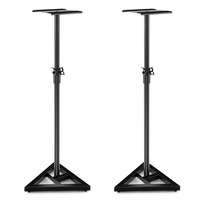 Giantex 2x Studio Monitor Stands Adjustable Speaker Stands w/Plate Top & Triangular Base, Black